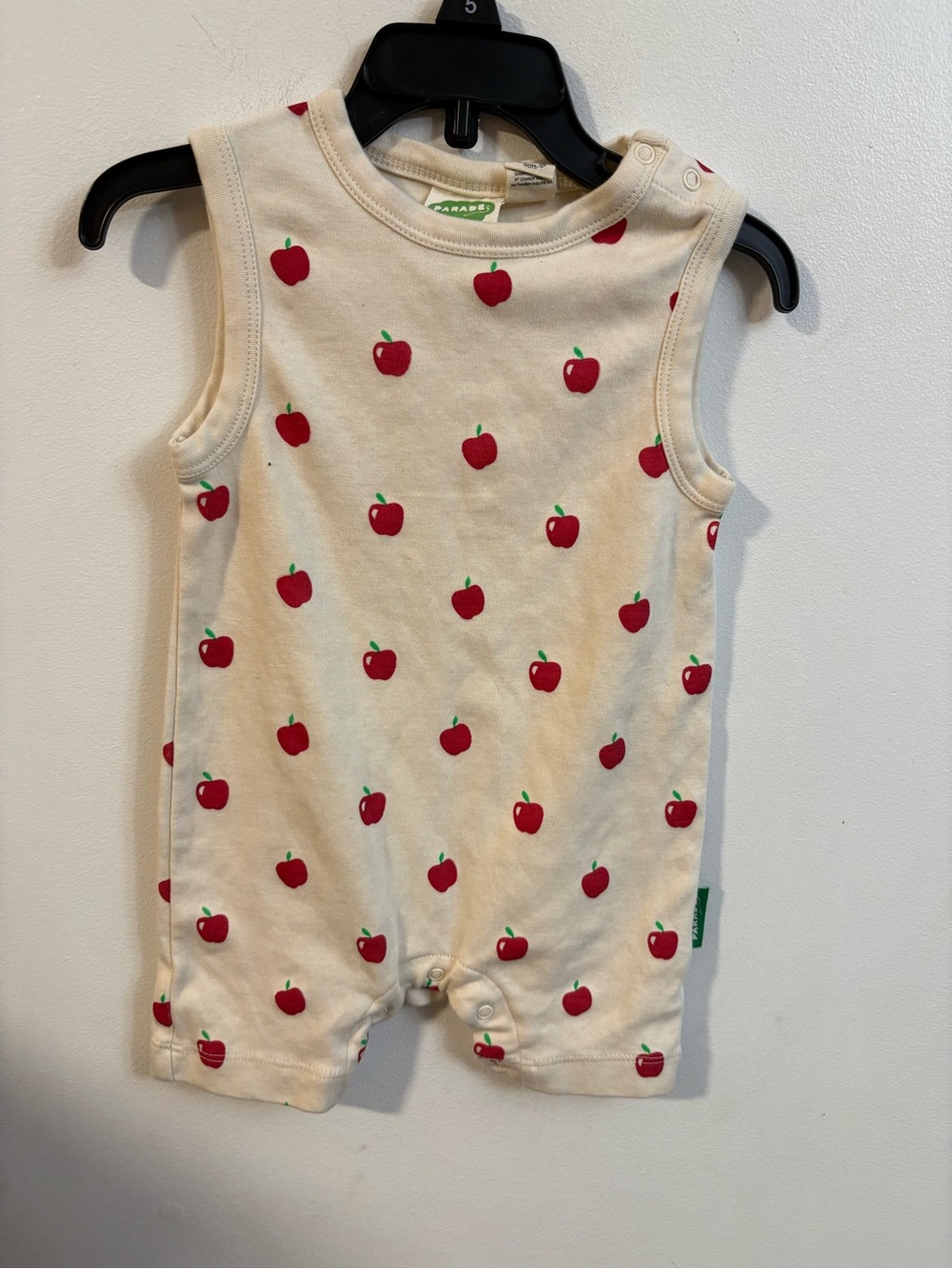 Parade Organic Cream Apple-Print Baby Romper unisex 12-18 months